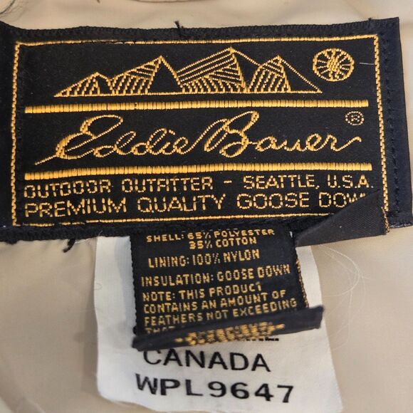 Vtg Eddie Bauer Polar Superior Parka Jacket Men L Tan Goose Down coyote Fur Hood - Picture 5 of 16